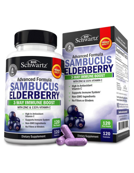 Cápsulas de Saúco BioSchwartz con Zinc y Vitamina C 120 Unidades Cápsulas de Saúco BioSchwartz con Zinc y Vitamina C 120 Unidades