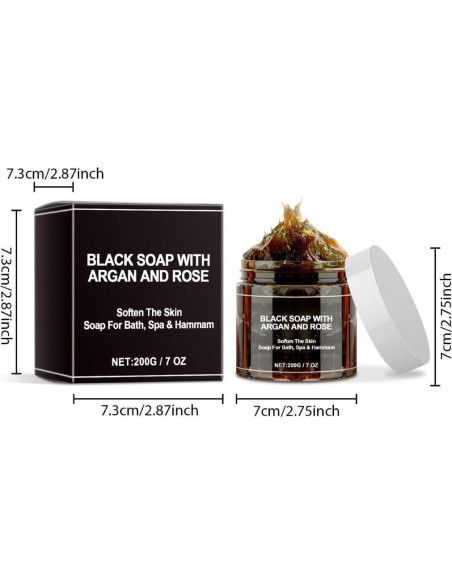 Jabón Negro Marroquí Beldi con Aceite de Argán y Rosa - 2 Unidades Jabón Negro Marroquí Beldi con Aceite de Argán y Rosa - 2 Unidades