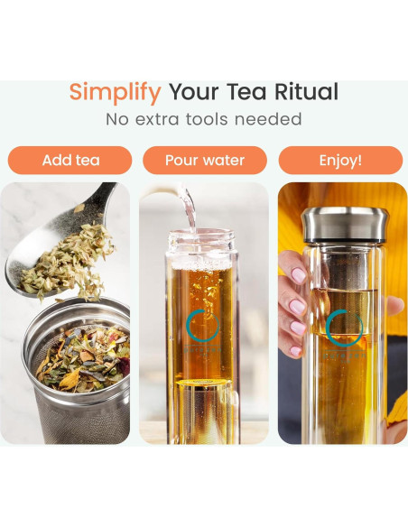Taza de Té Pure Zen 400 ml con Infusor de Acero Inoxidable Taza de Té Pure Zen 400 ml con Infusor de Acero Inoxidable