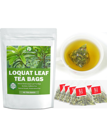 Té de Hoja de Níspero 100% Natural HOLFLYING 40 Bolsitas Té de Hoja de Níspero 100% Natural HOLFLYING 40 Bolsitas