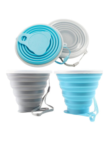 Taza Plegable de Silicona Litoexpe 2 Pack para Viaje 270ml