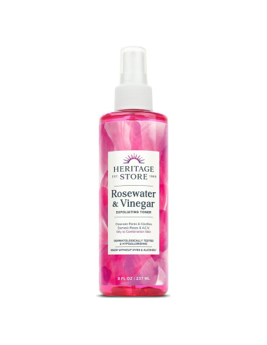 Tónico Facial Heritage Store Agua de Rosa 227g - Exfoliante Vegano