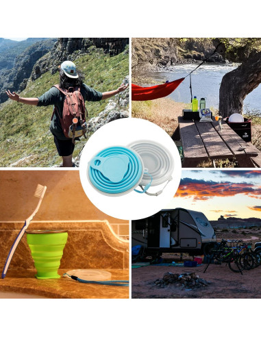 Taza Plegable de Silicona Litoexpe 2 Pack para Viaje 270ml