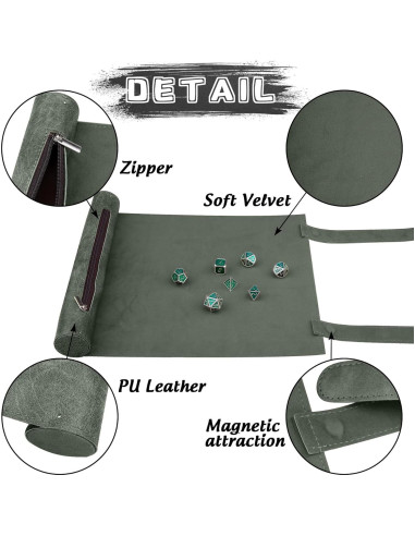Tapete Magnético para Dados SIQUK 2 Piezas Verde Camello
