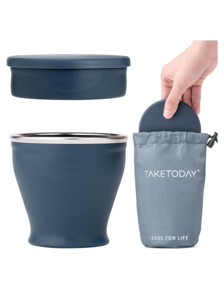 Taza de Viaje Plegable TakeToday 240ml Libre de BPA Marino Taza de Viaje Plegable TakeToday 240ml Libre de BPA Marino