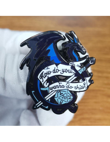Pin de Esmalte Dragón Dado de Fantasía 3.81 cm Alta Calidad