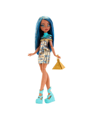 Muñeca Cleo De Nile Monster High con vestido dorado y accesorios