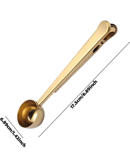 Cuchara Medidora de Café Clip EMVANV Acero Inoxidable Dorado Cuchara Medidora de Café Clip EMVANV Acero Inoxidable Dorado
