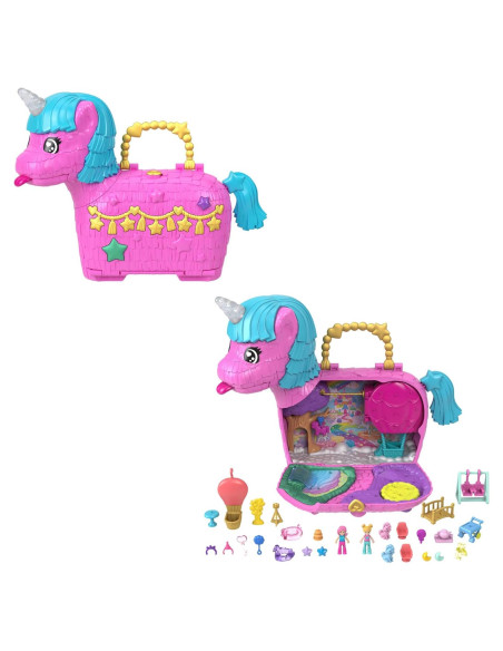Set de Juego Unicornio Partilandia Polly Pocket con 2 Muñecas y 25 Accesorios Set de Juego Unicornio Partilandia Polly Pocket con 2 Muñecas y 25 Accesorios