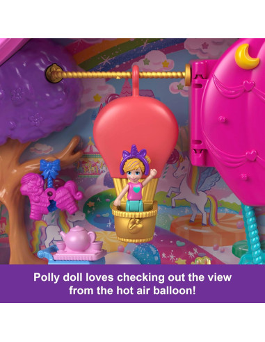 Set de Juego Unicornio Partilandia Polly Pocket con 2 Muñecas y 25 Accesorios