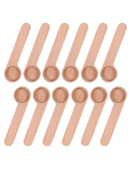 12 Cucharones de Madera con Clip para Bolsas Tobeelec 12 Cucharones de Madera con Clip para Bolsas Tobeelec