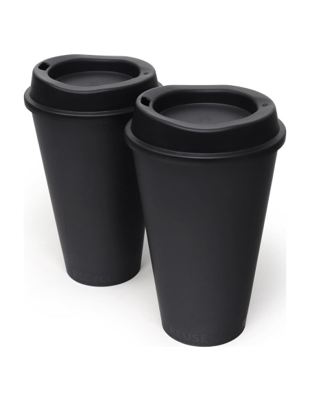 Tazas de café reutilizables Rolling Sands 2 pk 480 ml negras Tazas de café reutilizables Rolling Sands 2 pk 480 ml negras