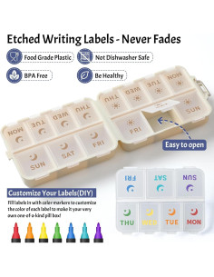 Organizador de Pastillas Plegable LANDNEOO Caqui 7 Días AM PM 2