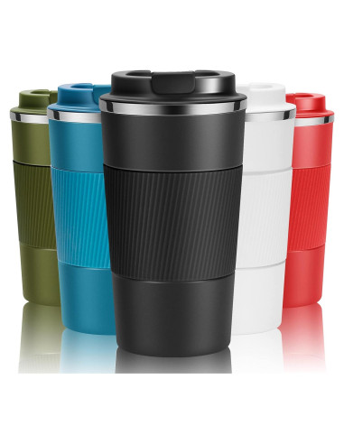 Taza de café térmica YINJOYI 510ml a prueba de fugas negra