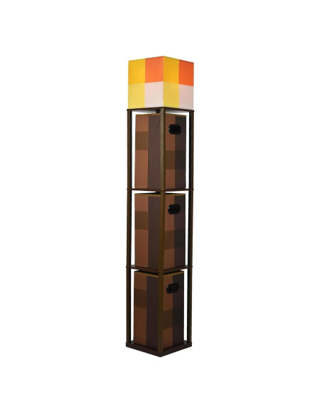 Lámpara de Pie Minecraft Brownstone con 3 Cubos de Almacenamiento Lámpara de Pie Minecraft Brownstone con 3 Cubos de Almacenamiento