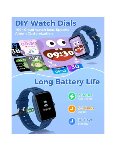 Reloj Inteligente para Niños ENOMIR Brillante 1.83" IP68
