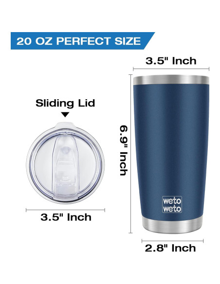 Taza de Viaje WETOWETO 20oz Acero Inoxidable Aislada Taza de Viaje WETOWETO 20oz Acero Inoxidable Aislada