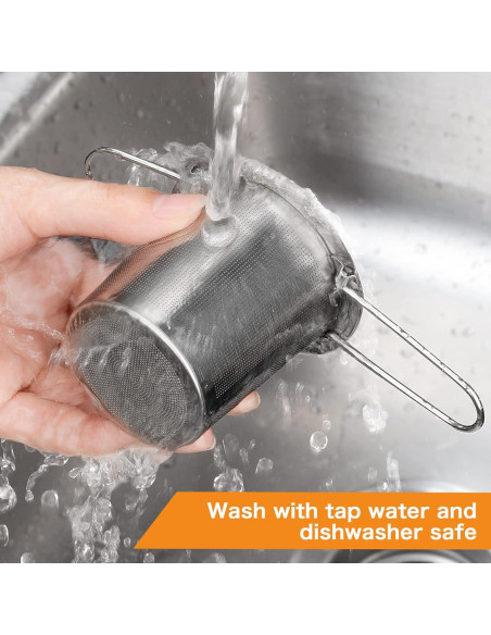 2 Coladores de Té Evmliy de Acero Inoxidable con Mango Largo 2 Coladores de Té Evmliy de Acero Inoxidable con Mango Largo