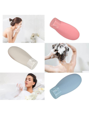 Juego de Botellas de Viaje LIYUABU 3 Piezas 60ml BPA Free