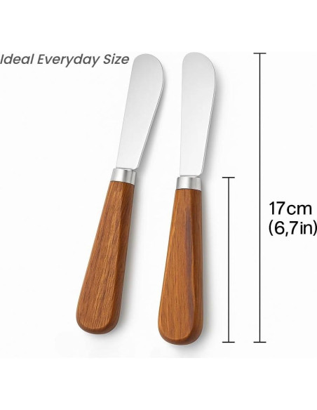 Juego de 2 cuchillos para mantequilla LacusMare - Acacia, 17.78 cm Juego de 2 cuchillos para mantequilla LacusMare - Acacia, 17.78 cm