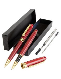 Set de Bolígrafos de Lujo Juvale de Madera de Rosa - 2 Piezas 2