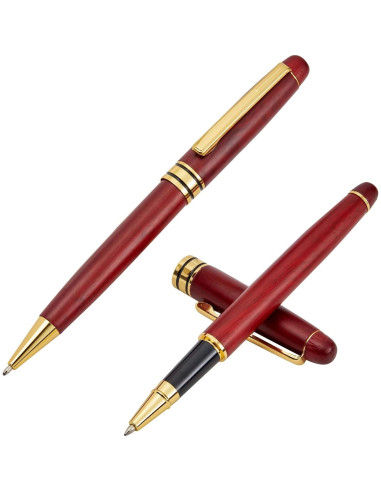 Set de Bolígrafos de Lujo Juvale de Madera de Rosa - 2 Piezas