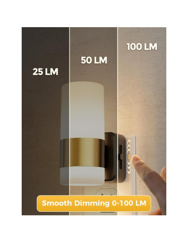 Luz Nocturna LED Regulable L LOHAS 2 Piezas 3000K 1W