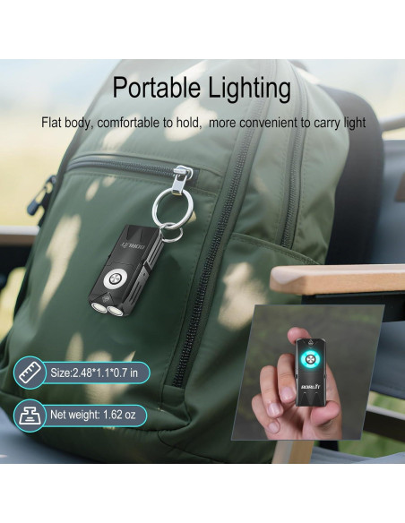 Linterna Mini BORUIT EV25 Recargable 650 Lúmenes USB-C Linterna Mini BORUIT EV25 Recargable 650 Lúmenes USB-C