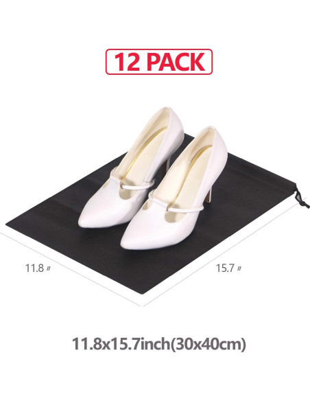 Paquete de 12 bolsas de viaje para zapatos 39.9x30 cm Paquete de 12 bolsas de viaje para zapatos 39.9x30 cm