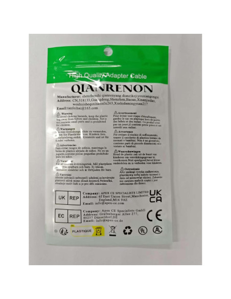 Adaptador USB 3.0 Macho a Hembra Montaje en Panel QIANRENON 30cm Adaptador USB 3.0 Macho a Hembra Montaje en Panel QIANRENON 30cm