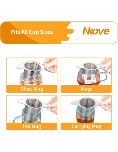 Infusor de Té Nkove Acero Inoxidable 13 cm con Tapa