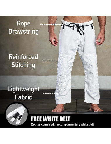 Gi BJJ Elite Sports IBJJF para Hombres Blanco Premium - Talla 3