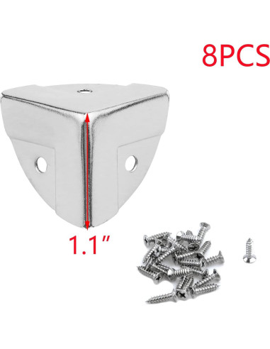 Protectores de Esquinas T Tulead 8PCS Hierro Plata 28mm