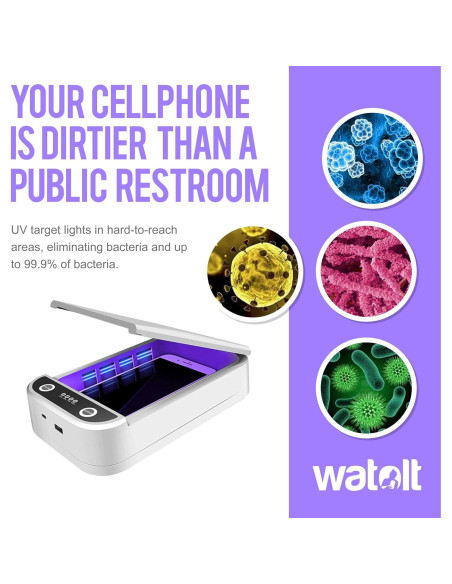 Caja Desinfectante UV Watolt para Teléfonos hasta 16.76 cm Caja Desinfectante UV Watolt para Teléfonos hasta 16.76 cm