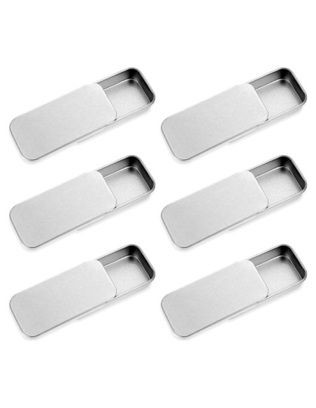 6 Cajas de Lata Rectangular Larrel para Almacenamiento DIY Plata 6 Cajas de Lata Rectangular Larrel para Almacenamiento DIY Plata