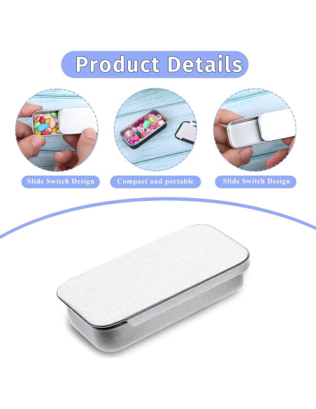 6 Cajas de Lata Rectangular Larrel para Almacenamiento DIY Plata 6 Cajas de Lata Rectangular Larrel para Almacenamiento DIY Plata