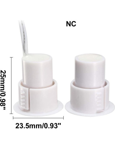 Sensor de Alarma Magnético Recesado uxcell N.C. 2pcs Blanco