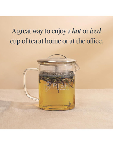 Tetera de Vidrio Borosilicato Rishi Tea Simple Brew 400ml