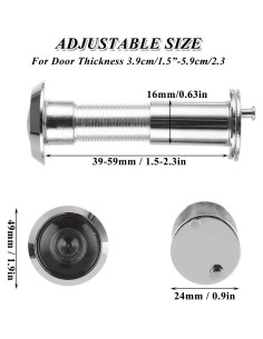 5 Mirillas de Puerta 220 Grados Zinc SENENQU con Broca 16mm 2