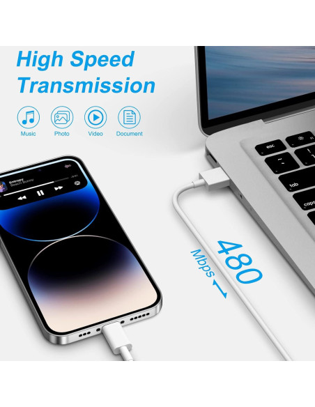 Cargador de Pared USB 5W + Cable 6 pies MFi para iPhone Cargador de Pared USB 5W + Cable 6 pies MFi para iPhone