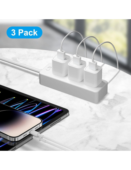 Cargador de Pared USB 5W + Cable 6 pies MFi para iPhone Cargador de Pared USB 5W + Cable 6 pies MFi para iPhone