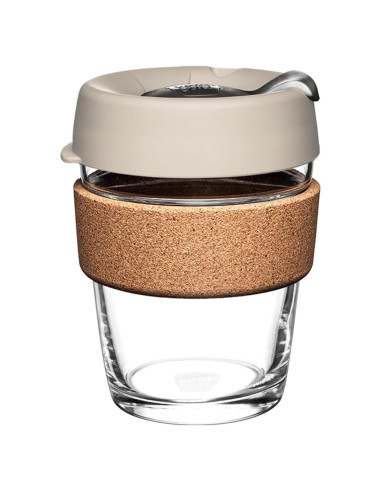 Taza de Café Reutilizable KeepCup 340ml Vidrio y Corcho