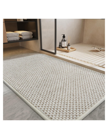 Alfombra de Baño Antideslizante PADOOR 43x71 cm Beige Crema Alfombra de Baño Antideslizante PADOOR 43x71 cm Beige Crema