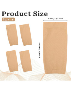 2 Pares Manga Cubierta Tatuaje Unisex MOZEAT 20x10 cm Nude 2