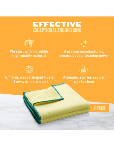 Paño de Microfibra E-Cloth 2 Paquete - Alto Rendimiento para Sacudir