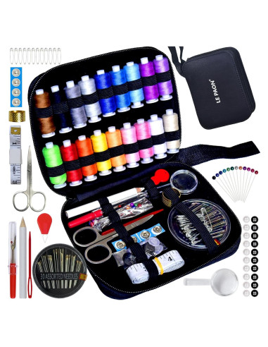 Kit de Costura Portátil LP 18 Hilos y Accesorios Completo