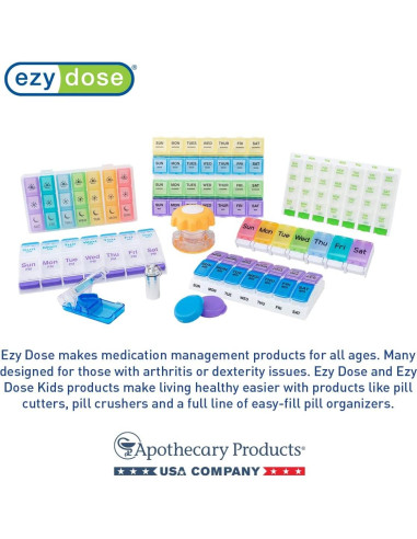 Cortador de Pastillas Ezy Dose con Dispensador Integrado - Azul