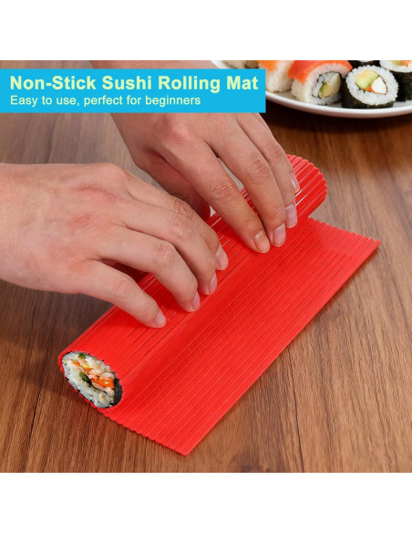 Paquete de 3 Esteras para Hacer Sushi Xelsluthe Antiadherentes Paquete de 3 Esteras para Hacer Sushi Xelsluthe Antiadherentes