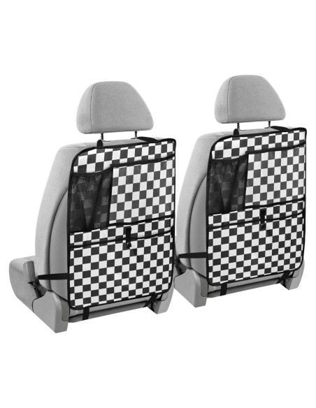 Organizador de Asiento Trasero WEVIBOFU 2 Piezas Cuadrícula Negra Organizador de Asiento Trasero WEVIBOFU 2 Piezas Cuadrícula Negra