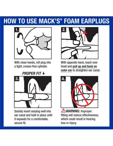 Tapones para oídos Mack's Dreamgirl, 50 pares, 30dB NRR